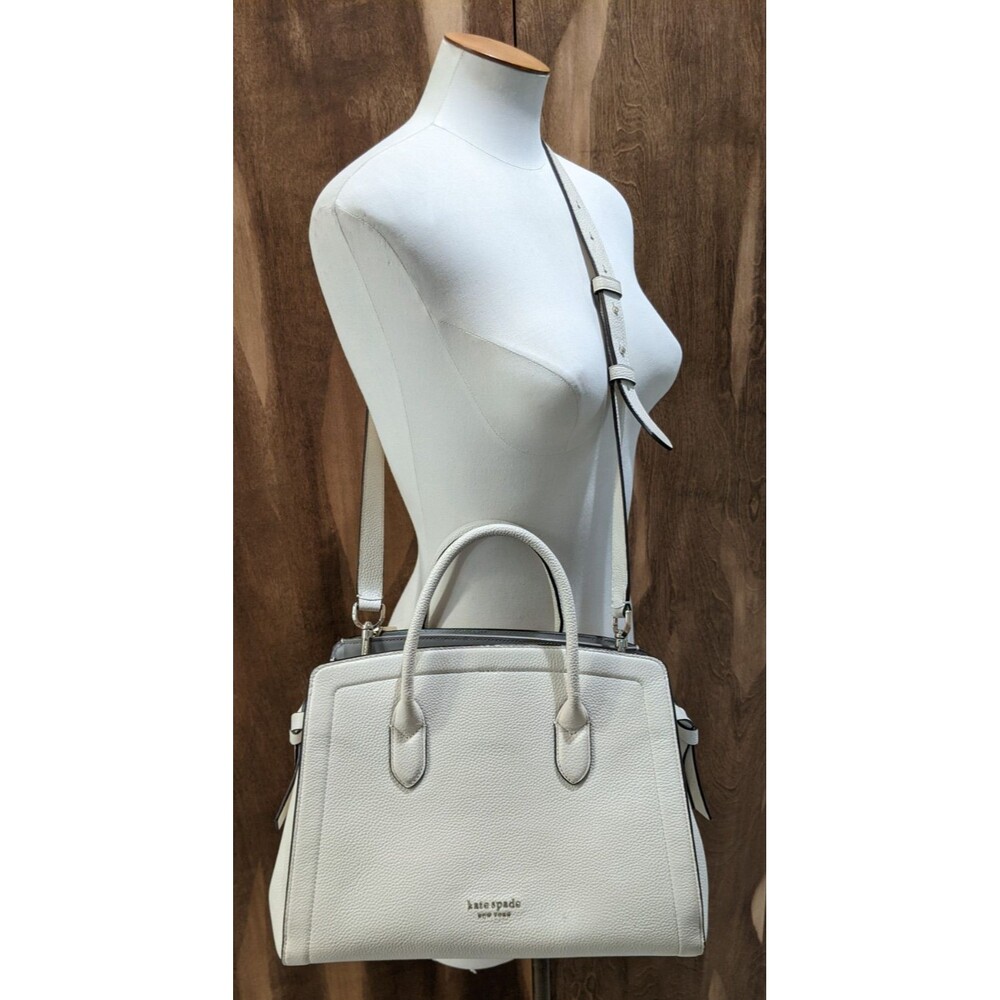 KATE SPADE Knott Large Satchel Off White Pebbled Leather - Picture 2 of 16